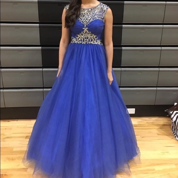 Royal Blue Ballgown - Picture 2 of 2